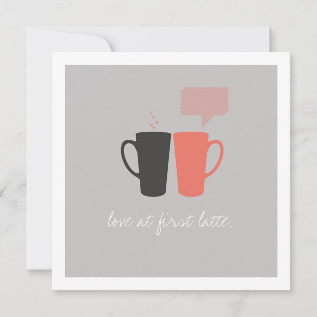 "Liebe bei erstem Latte" Dusche laden ein Einladung (Vorderseite)
