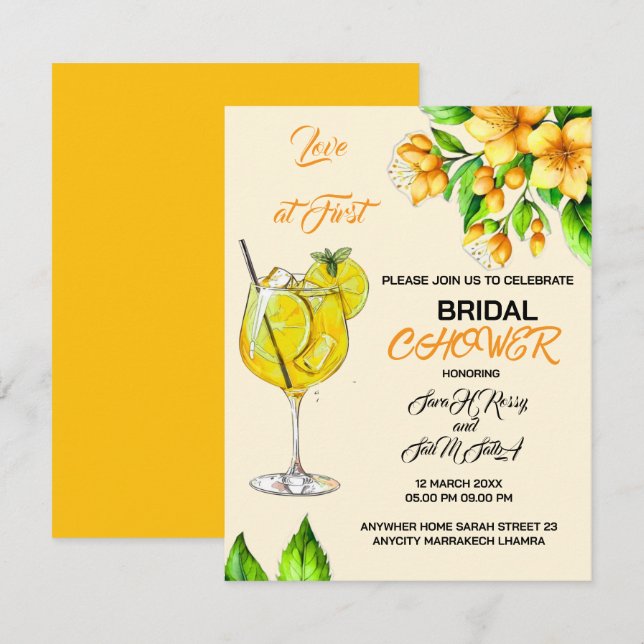 Liebe bei First Bridal Shower Einladung (Vorne/Hinten)