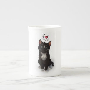 Liebe bei First Purr: Felinis Herzblut Prozellantasse