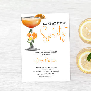 Liebe bei First Spritz Brautparty Cocktail Drink Einladung