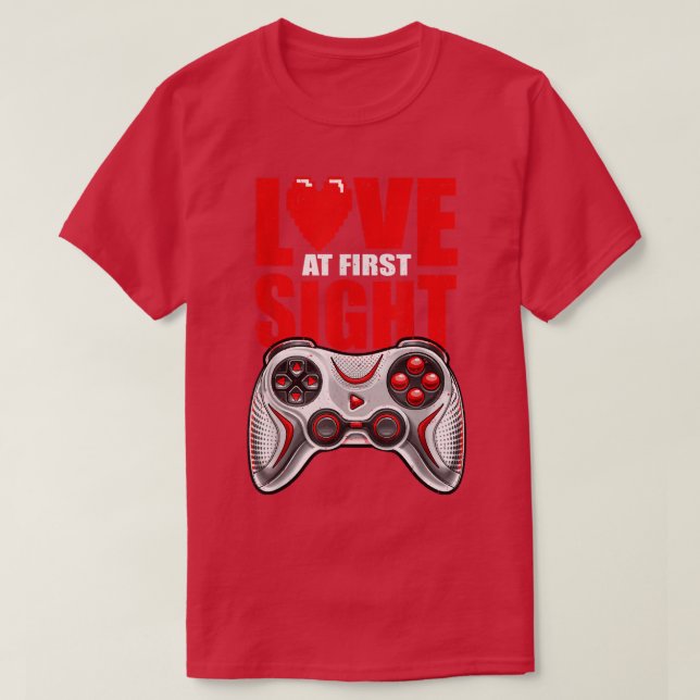 Liebe beim ersten Sight Valentine's Day Video Game T-Shirt (Design vorne)