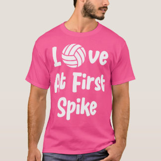 Liebe beim ersten Spike Funny Volleyball T-Shirt