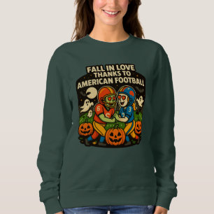 Liebe beim ersten Tackle: Ein Halloween-Fußballrom Sweatshirt