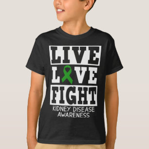 Liebe bekämpfen Grüne Ribbon Nierenerkrankung Bewu T-Shirt