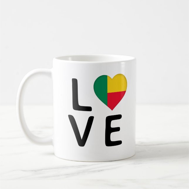 Liebe - Benin-Flagge Kaffeetasse (Links)