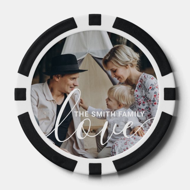 'Liebe' Benutzerdefiniertes Foto für die Familie m Pokerchips (Vorderseite)