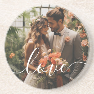 "Liebe" Benutzerdefiniertes Foto Getränkeuntersetzer