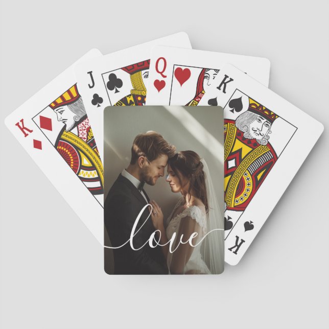 "Liebe" "Benutzerdefiniertes Paar Foto Gepäckmarke Spielkarten (Rückseite)