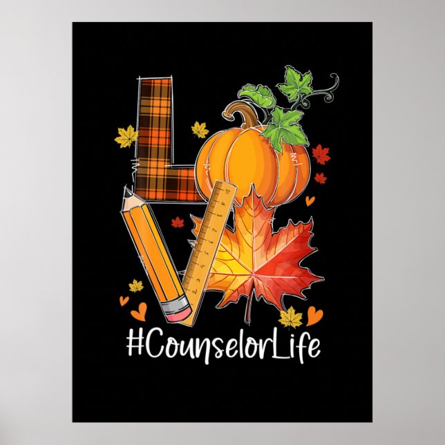 LIEBE Berater Leben Herbstlaub Herbstsaison Pump Poster (Vorne)