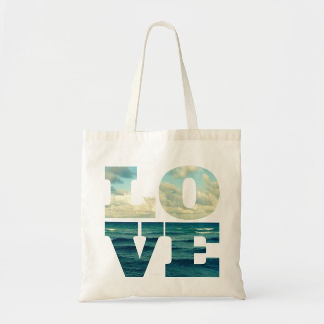 LIEBE BESCHRIFTET OZEAN-FOTO-TASCHE TRAGETASCHE (Vorne)