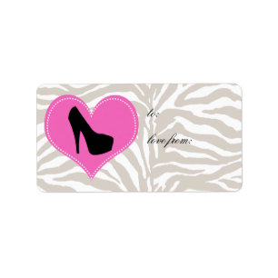 Liebe beschuht Aufkleberzebra-hohe Fersen-Schuh Adressaufkleber