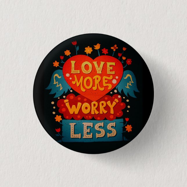 Liebe Besorgnis erregender weniger Niedliche Typog Button (Vorderseite)