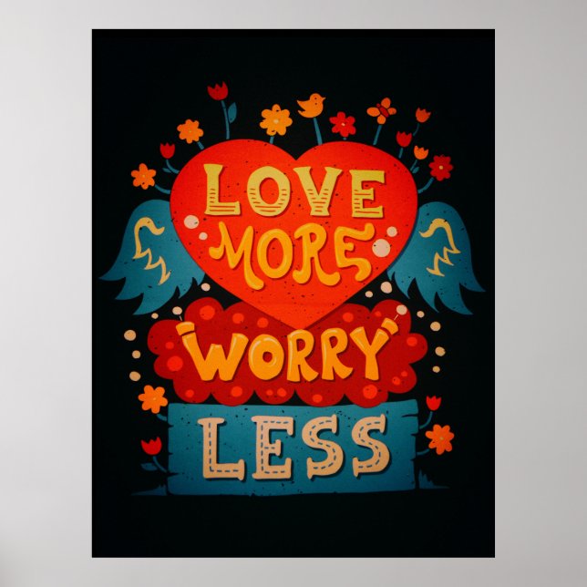 Liebe Besorgnis erregender weniger Niedliche Typog Poster (Vorne)