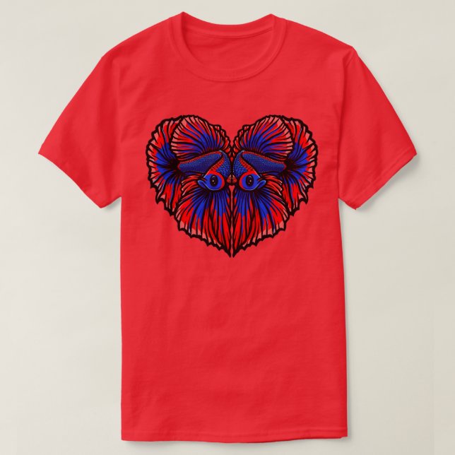 Liebe Betta Aquarium Siamische Kämpfe Behaltend Fi T-Shirt (Design vorne)