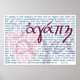 Liebe Bible Verse auf Christlicher Printwerbung Poster