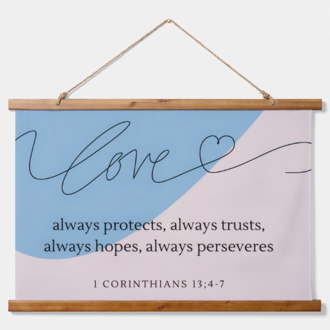 Liebe Bible Verse Wandteppich Mit Holzrahmen (Vorne)