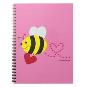 Liebe-Bienen-gewundenes Notizbuch Notizblock