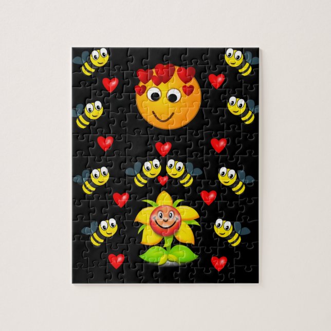 Liebe Bienen valentines Puzzle Kinder (Vertikal)
