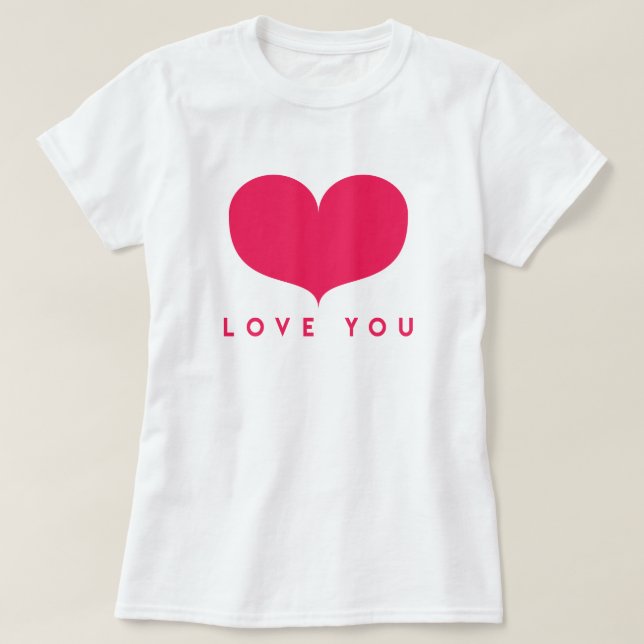 Liebe | Big Pink Heart T - Shirt (Design vorne)