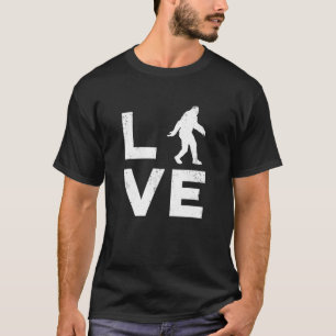 LIEBE Bigfoot Yeti oder Sasquatch Retro T-Shirt