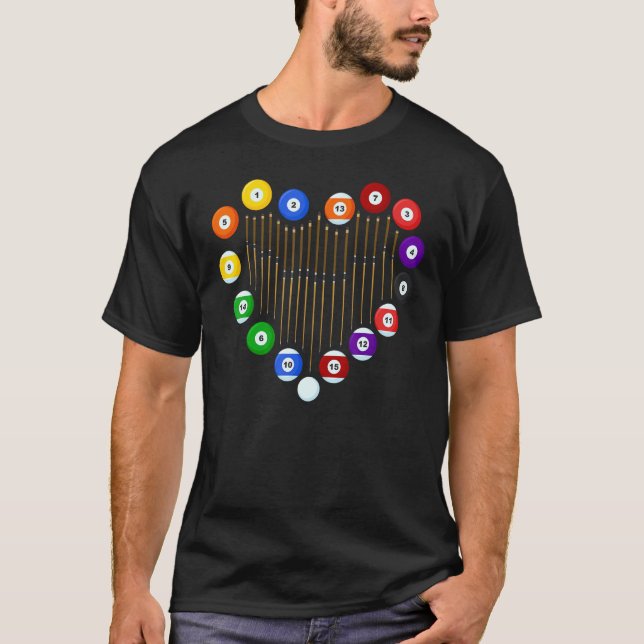 Liebe Billiard Billiard Billiard Ball Billiard Pla T-Shirt (Vorderseite)