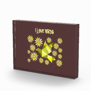 LIEBE BIRD MIT BLUME GIFT SONDERTAG, GEBURTSTAG FOTOBLOCK