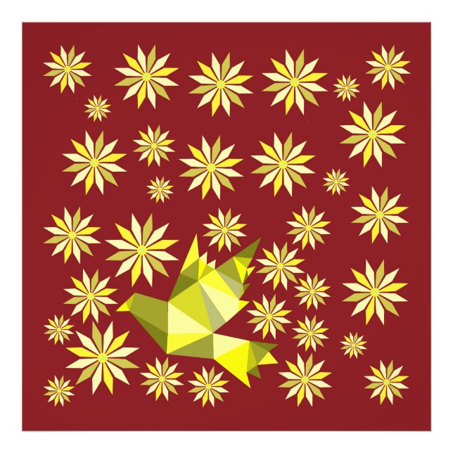 LIEBE BIRD MIT BLUME GIFT SONDERTAG, GEBURTSTAG FOTODRUCK (Vorne)