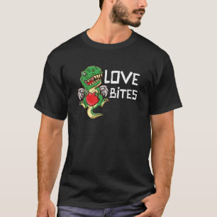 Liebe Bites Cupid Rex Dinosaurier Dino Herz Valent T-Shirt