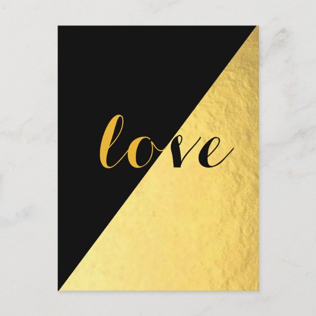 Liebe Black & Gold Postkarte (Vorderseite)