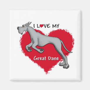 Liebe Black Great Dane Magnet