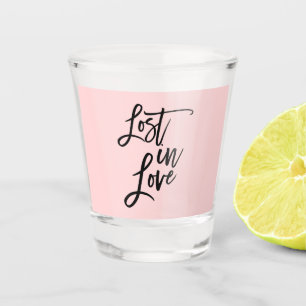 Liebe Black Pink Pinselstrich Zitat-Sprichwort ver Schnapsglas