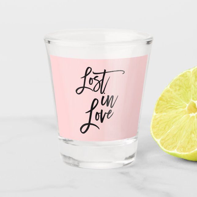 Liebe Black Pink Pinselstrich Zitat-Sprichwort ver Schnapsglas (Vorderseite)