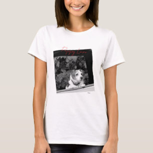 Liebe Black & White Dog Foto T-Shirt