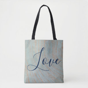 Liebe Blau und Kupfer Schönheit Tasche