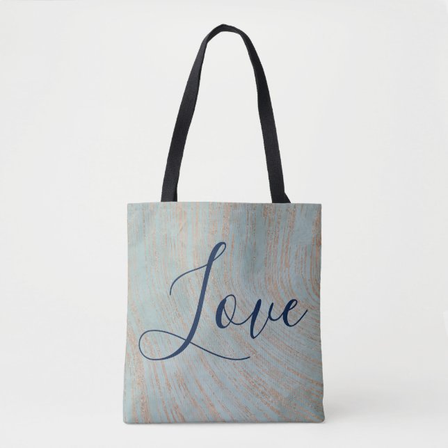 Liebe Blau und Kupfer Schönheit Tasche (Vorderseite)