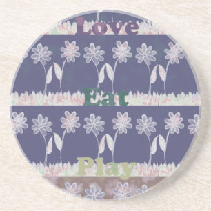 Liebe Blaue Baby Shower Farben Sandstein Untersetzer