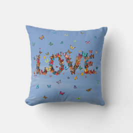 LIEBE Blaue Himmel Schmetterlinge | Inspiration Ho Kissen