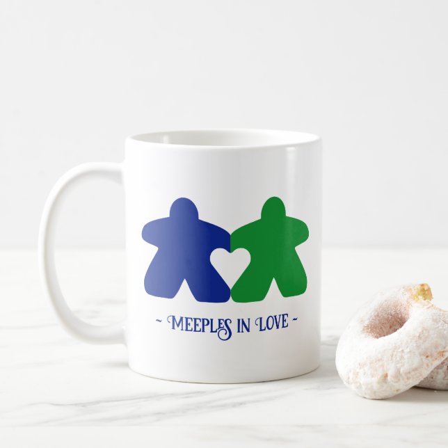 Liebe, blaue und grüne Tasse (Mit Donut)