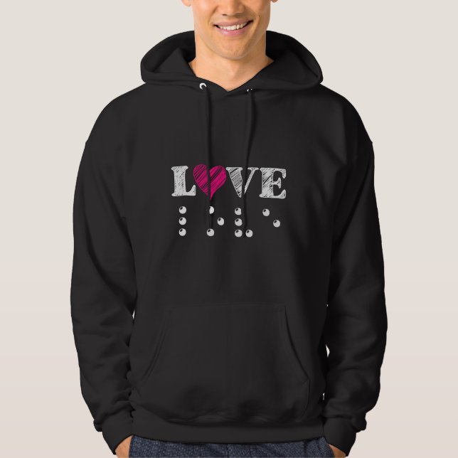 Liebe Blind Braille Hoodie (Vorderseite)