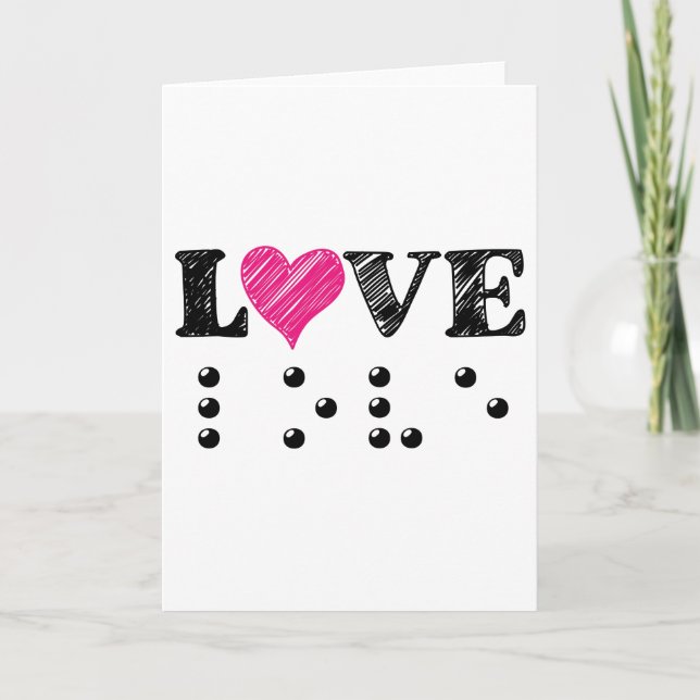 Liebe Blind Braille Karte (Vorderseite)