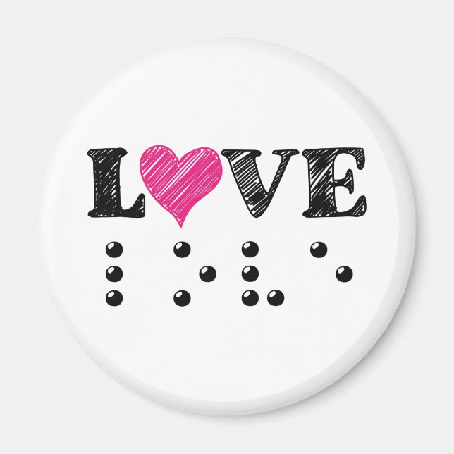 Liebe Blind Braille Magnet (Vorne)