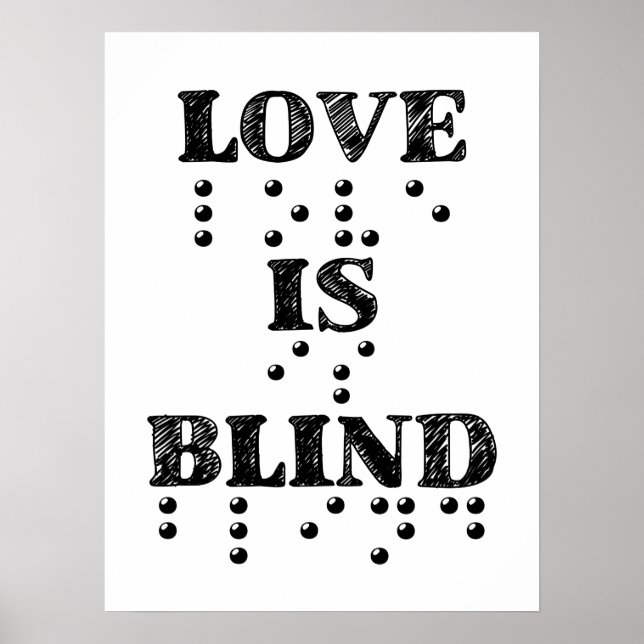 Liebe Blind Braille Poster (Vorne)