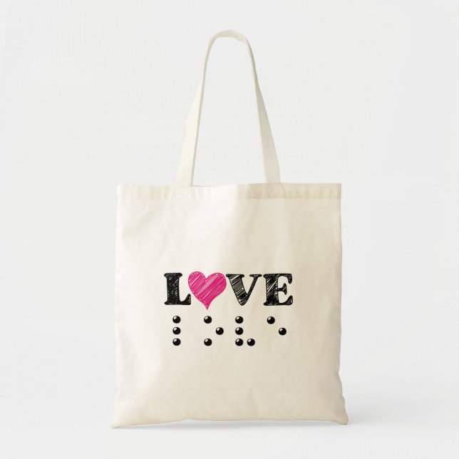Liebe Blind Braille Tragetasche (Vorne)
