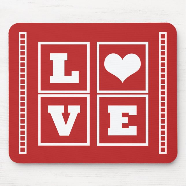 Liebe blockiert Mousepad, dunkelrot Mousepad (Vorne)