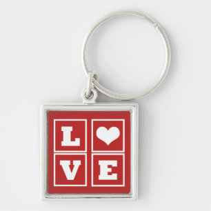 Liebe blockiert Schlüsselanhänger, dunkelrot Schlüsselanhänger