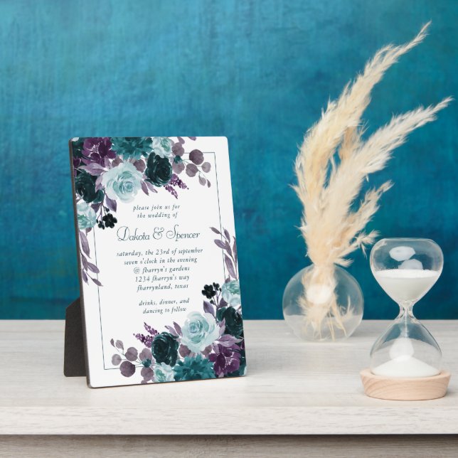 Liebe Bloom | Aquamariner Lila Moody-Draath-Keepak Fotoplatte (Seite)