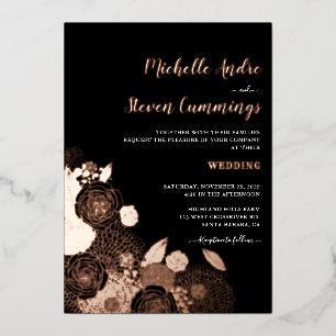 Liebe Blooms ・ Elegante Blumenhochzeit Folieneinladung