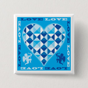 Liebe (Blue Diamond) Button
