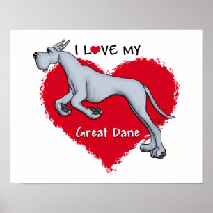 Liebe Blue Great Dane Poster