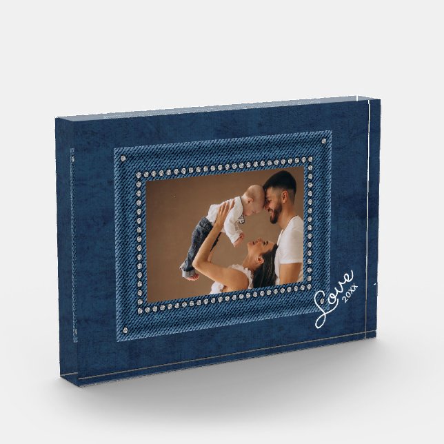 LIEBE Blue Jean Frame Family Fotoblock (Links)